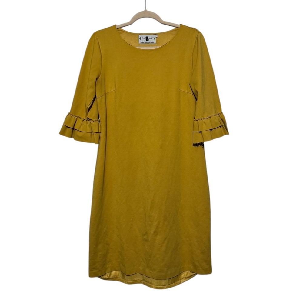Dainty Jewells Mustard‎ Yellow Ling Modest Original Layering Dress Size Large
